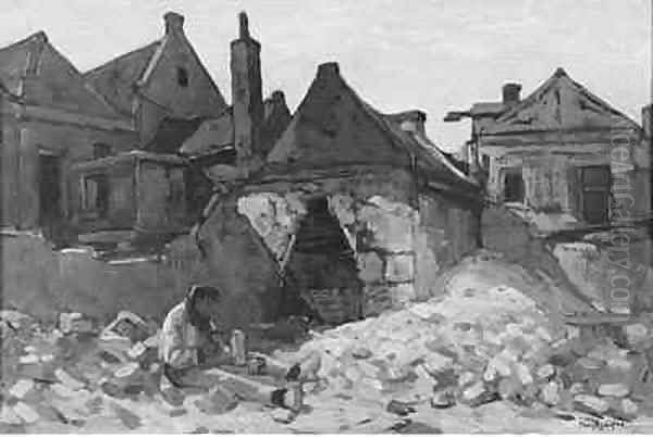 A stonemason at work by Paul Bodifee