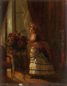 Jeune Fille Composant Un Bouquet