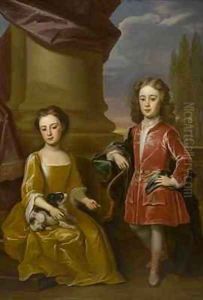 Double portrait of Dudley North and his sister, Anne by Robert Byng or Bing