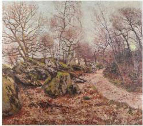 Landscape With Woodpath In Winter. - view 1