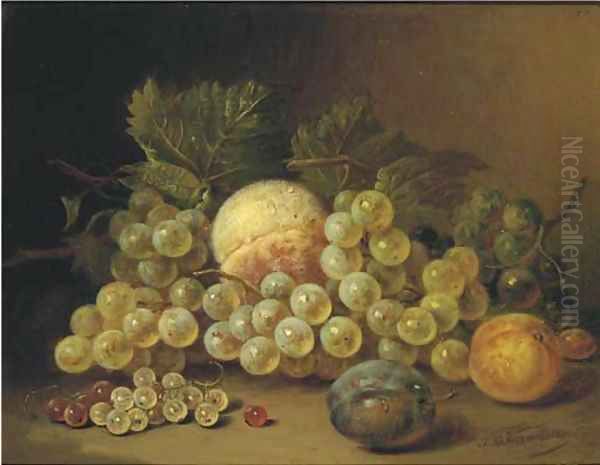 Still life with fruits on a ledge - view 1