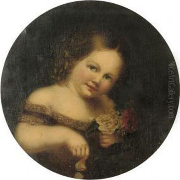Portrait Of Constantine James, Bust-length, Holding Red And White Roses - view 1