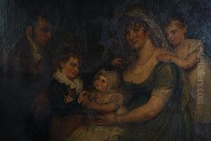 A Family Group Portrait With Parents Andchildren by Margaret Sarah Carpenter