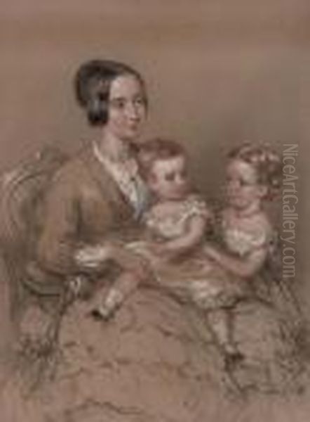 A Mother With Her Children - view 1
