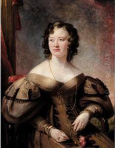 Portrait Of A Lady, Possibly Lady Lewin by Margaret Sarah Carpenter