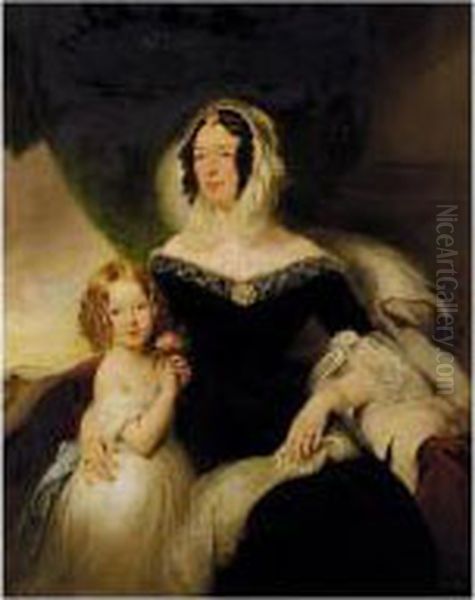 Portrait Of Mrs Hilton Nee Aynsworth With Her Daughter, Lydia Ellen - view 1