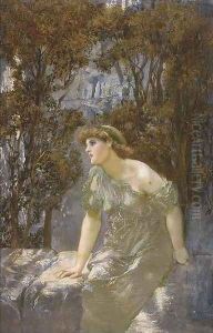 A maiden seated on a wall by William Edward Frank Britten