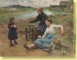 Gouter Sur Fond De Fanes Brulees by Evariste Carpentier