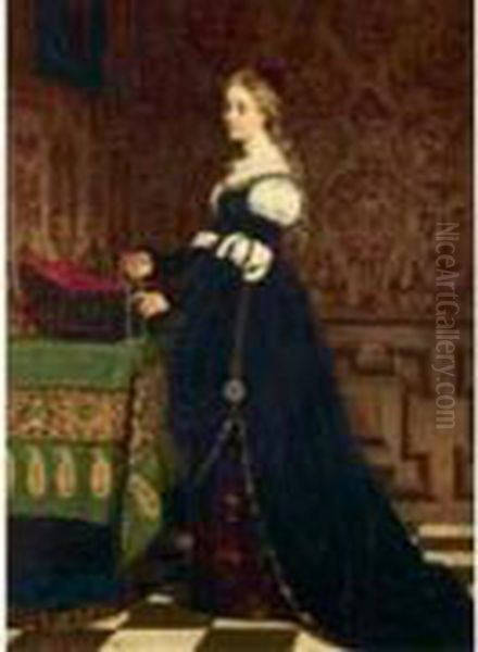 Jeune Elegante Au Collier De Perles - view 1