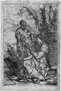 Die Heilige Familie Mit Der Lesenden Madonna by Giulio Carpione