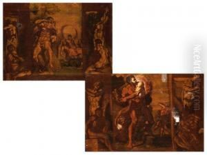 Gemaldepaar 
Panflotenspielender Hirte by Giulio Carpione