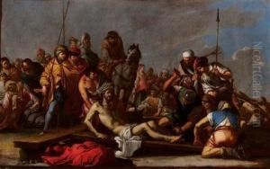 L'erezione Della Croce by Giulio Carpione
