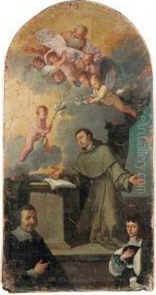 Apparizione Di Gesu Bambino A S.
Antonio Da Padova Alla Presenza Del Committente E Il Figlio - view 1