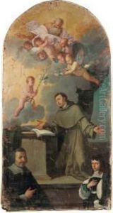 Apparizione Di Gesu Bambino A S.
 Antonio Da Padova Alla Presenza Del Committente E Il Figlio