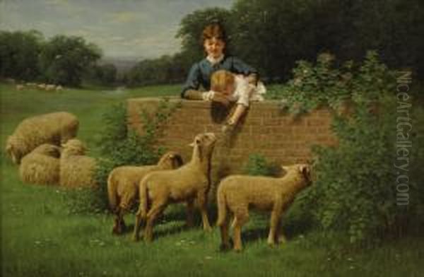 Child Feeding The Sheep - view 1