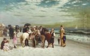 On The Beach At Coney Island by Samuel S. Carr