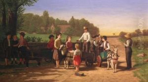 Children With Goat Carts by Samuel S. Carr