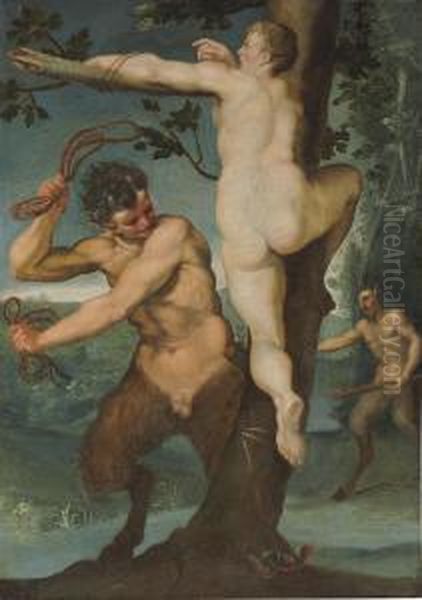A Nymph And Two Satyrs - view 1
