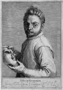 Portrat Des Schauspielers Gio by Agostino Carracci