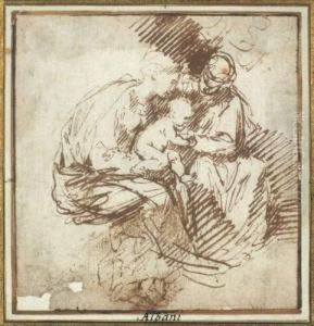 La Sainte Famille by Agostino Carracci
