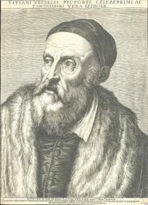 Portrait Of Titian by Agostino Carracci