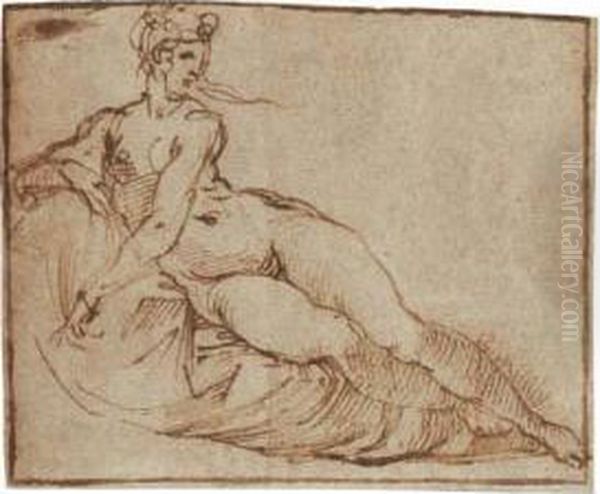 A Female Nude Reclining - view 1