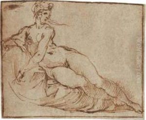 A Female Nude Reclining
