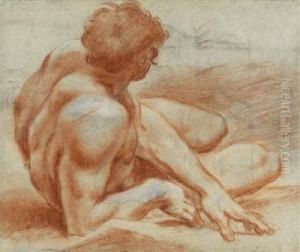 Male Nudereclining by Lodovico Carracci