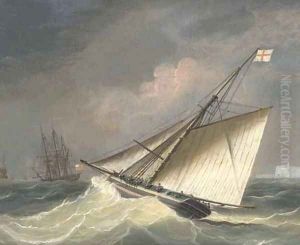 An armed cutter heading out to the squadron offshore