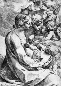 Die Madonna Mit Kind Und Engeln