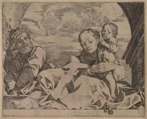 The Holy Family Under An Arch by Lodovico Carracci