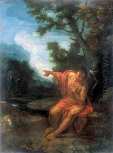 Wizja Sw. Jana Chrzciciela by Lodovico Carracci