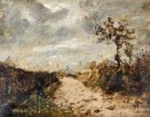 Chemin En Hiver by Louis Hilaire Carrand