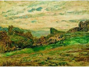 Etude De Paysage by Louis Hilaire Carrand