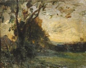 Femme Sous Un Arbre by Louis Hilaire Carrand