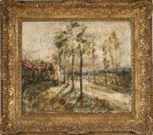 Paysage Hivernal. by Louis Hilaire Carrand