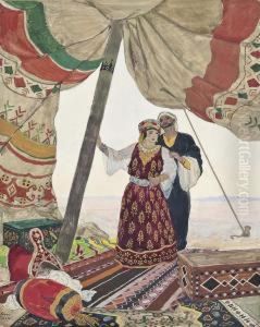He Led Me Into His Beautifully Coloured Tent by Leon Carre