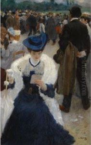 Une Elegante Aux Courses by Leon Carre