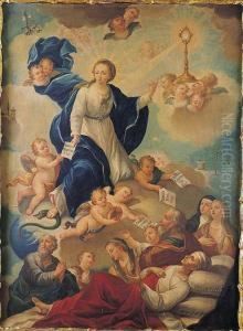 La Inmaculada Concepcion Intercesora De La Buena Muerte by Juan Carreno De Miranda