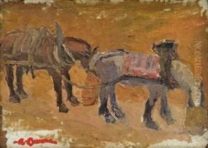 Attelage De Chevaux by Augustin Carrera