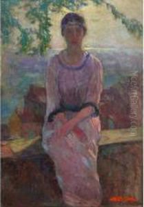 Jeune Femme Assise Sur Une Terrasse Jeune Femme Assise Sur Une Terrasse