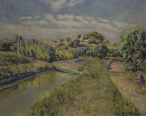 Paysage Dans Le Midi De La France by Augustin Carrera