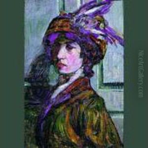 Femme Au Chapeau A Plume