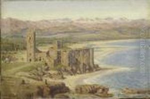M. Chateau De La Napoule, 1875 Huile Sur Carton, Signe En Bas A Gauche15 X 23 Cm by John Mulcaster Carrick
