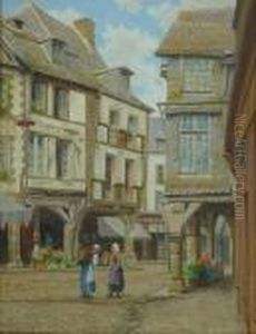 A Street In Dinard, Brittany by John Mulcaster Carrick