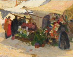 Marche Aux Fleurs A Venise by Ethel Carrick-Fox