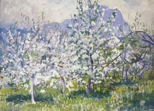 Apple And Pear Blossoms by Ethel Carrick-Fox