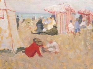 A Grey Day On The Beach by Ethel Carrick-Fox