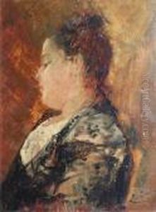 Portraitde Femme Au Chignon Assise by Pierre Carrier-Belleuse