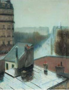 Une Vue De Paris by Pierre Carrier-Belleuse